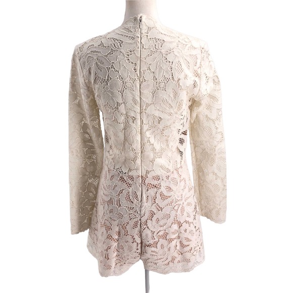 🚨Alexis Size Large Manolo Romper Long Sleeve Ivory Lace Bridal Bride-to-Be - Picture 3 of 10